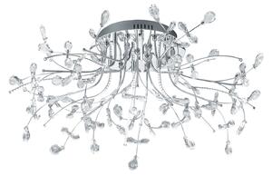 HELL Plafonieră Crystal, crom, 77 cm, reglabil, Metalic, Camera de zi / sufragerie, Metal, Modern, Plafon rotund direct