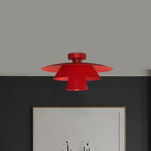 Luminex Plafonieră Plato, roșu, metal, Ø 38 cm, E27, reglabil, Roșu, Camera de zi / sufragerie, Metal, Modern