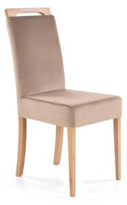 Scaun CLARION, maro/stejar, stofa catifelata/lemn, 42x58x97 cm