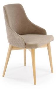 Scaun rotativ MALAGA, bej/stejar, stofa clasica/lemn, 50x53x79 cm