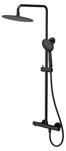 Cersanit Zen set de duș perete cu termostat cu duș de ploaie negru S951-783