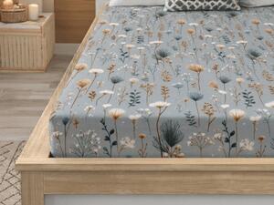 Cearsaf din microfibra BOTANIC FIELD gri 90x200 cm