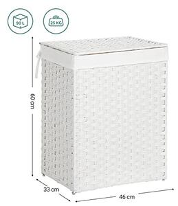 Cos de rufe, Songmics, Alb, 45.5x32x61 cm