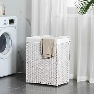 Cos de rufe, Songmics, Alb, 45.5x32x61 cm