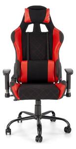 Scaun gaming DRAKE, rosu/negru, stofa, mecanism TILT, 69x62x127 cm