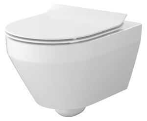 Cersanit Crea vas wc cu capac soft-close agăţat fără margine cu spălare turbionară alb lucios S701-927