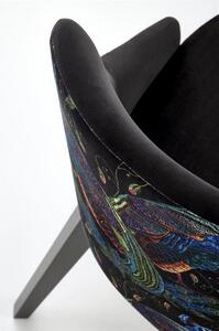 Scaun tapitat ENDO, negru, stofa catifelata, 57x56x86 cm