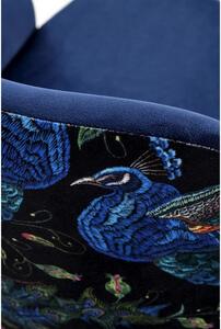 Scaun tapitat ENDO, albastru, stofa catifelata, 57x56x86 cm