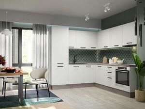 Mobila Bucatarie Elva Colt 228.2 x 241.6 cm Alb Perlat - Configuratia 28