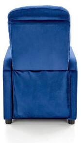 Fotoliu rabatabil FELIPE 2, albastru inchis, stofa catifelata, 64x135x