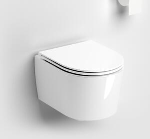 Clou InBe vas wc cu capac soft-close agăţat fără margine alb lucios IB/04.01140
