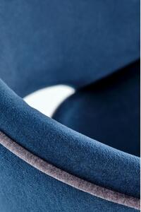 Scaun MARINO, stofa catifelata albastra/lemn de fag, 51x57x78x47 cm