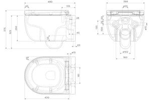 Clou Hammock vas wc cu capac soft-close agăţat fără margine alb lucios CL/04.01080