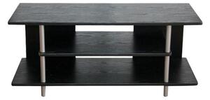 Masuta TV QUIDO, negru/argintiu, MDF/metal, 100x40x42 cm