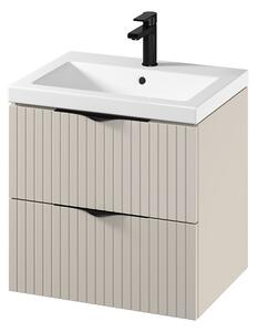 Cersanit Tirso, mobilier lavoar suspendat 594x447x572 mm + lavoar ceramic, bej mat, S801-541