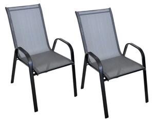 Set 2 bucati scaune de gradina TAVERNO gri/negru