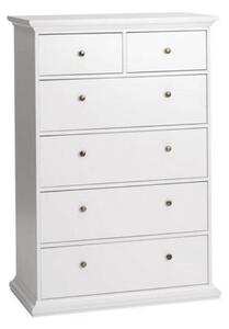 Comoda cu 6 sertare PARIS, 70306/76718, PAL înfoliat lăcuit, alb, 96,2
