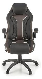 Scaun de birou HAMLET, negru/gri, piele ecologica, 65x70x117 cm