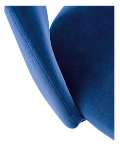 Scaun tapitat K384, albastru, stofa catifelata, 54x57x84 cm