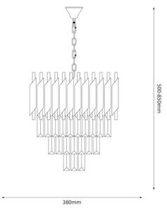 Lustră pe lanț CRISTAL 5xE14/40W/230V auriu/negru