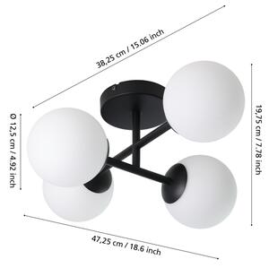 Eglo 902094 - Plafonieră LED aplicată pentru baie CASTROVIDO 4xG9/4,2W/230V IP44 neagră