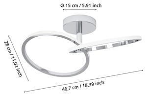 Eglo 902145 CONGIUNTI - Plafonieră LED 12W/230V 2700/4000/6500K, crom