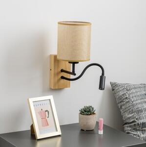 Lampă LED de perete Brilagi NUBILA WOOD 1xE27/25W/230V + LED/3W stejar/maro deschis