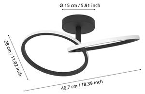Eglo 902144 - Plafonieră LED CONGIUNTI, 12 W, 230 V, 2700/4000/6500 K, negru