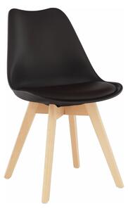 Scaun BALI 2 NEW, maro inchis/fag, piele ecologica/lemn, 48x56x80 cm