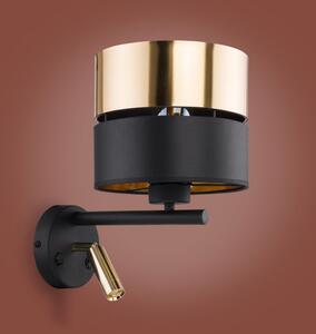 Lampă LED de perete HILTON 1xE27/15W/230V + LED/3W/230V alamă/negru