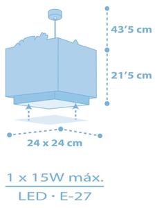 Lustră pe cablu JUNGLE 1xE27/15W/230V albastru Dalber 63112T