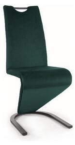 Scaun H090, verde/negru, stofa catifelata/metal, 43x45x102 cm