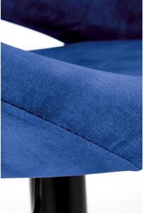 Scaun bar H102, albastru, stofa catifelata, 53x48x100 cm