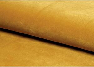 Scaun MILA D, stofa catifelata galben mustar/stejar, 45x41x86 cm