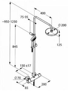 Kludi Dual Shower System set de duș perete cu termostat crom 6809505-00