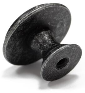 Buton metalic pentru mobilier model Ronda, Ø 28x20.5 mm, antic auriu / gri antic
