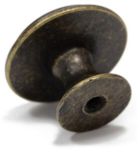 Buton metalic pentru mobilier model Ronda, Ø 28x20.5 mm, antic auriu / gri antic