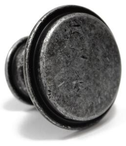 Buton metalic pentru mobilier model Ronda, Ø 28x20.5 mm, antic auriu / gri antic