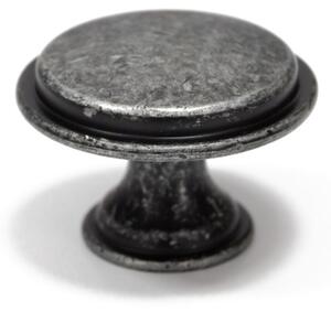 Buton metalic pentru mobilier model Ronda, Ø 28x20.5 mm, antic auriu / gri antic
