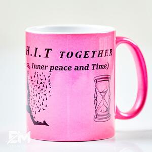 Cană roz personalizată Get Your SHIT Together