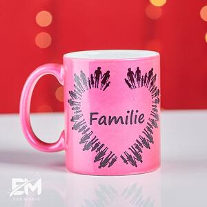 Cană roz sidef Familie