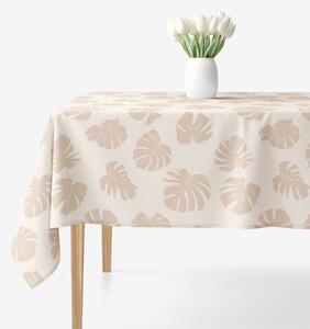 Goldea față de masă 100% bumbac - frunze tropicale pe bej 80 x 80 cm
