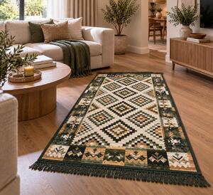 Covor traditional, cu doua fete, dimensiunea 120x180cm, verde