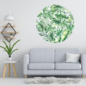 PIPPER. Autocolant circular de perete „Frunze tropicale” mărimea: 100cm