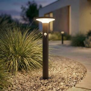 PRIOS Lampa de sol cu LED și panou solar Kalen, negru, 50 cm, senzor, Negru, Metal, Modern
