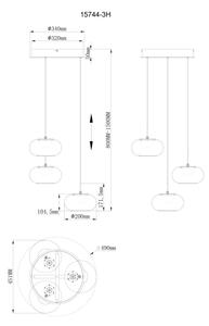Lustră LED pe cablu Globo 15744-3H QUINTARA 3xLED/6W/230V