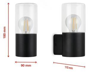 Aplică de exterior Briloner 320505TF 1xE27/12W/230V IP44 negru