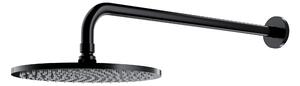Omnires SlimLine cap de duș cu braț 25x25 cm rotund negru WGSET1BL