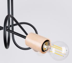 Lustră aplicată Sollux SL.1477 EMBER 3xE27/15W/230V negru/bej/fag