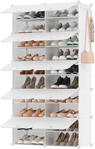 Organizator pentru pantofi KIMBERLY, 10 compartimente, alb/transparent SongmicsHome